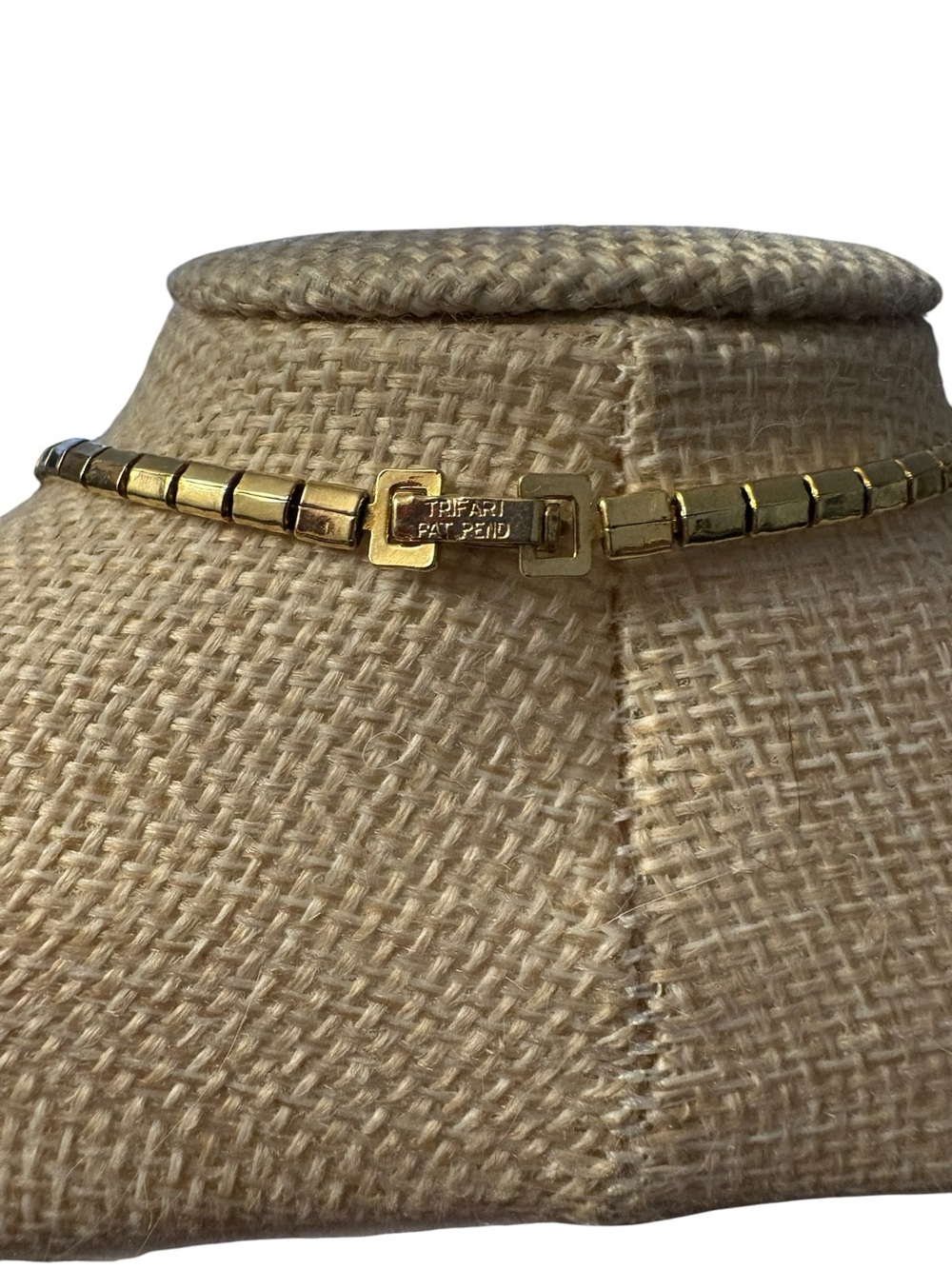Crown Trifari Alfred Philippe Pat Pend Rhinestone Ribbon Choker Vtg Necklace - Picture 4 of 7